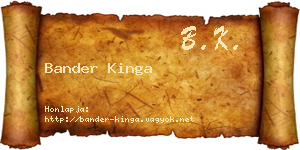 Bander Kinga névjegykártya